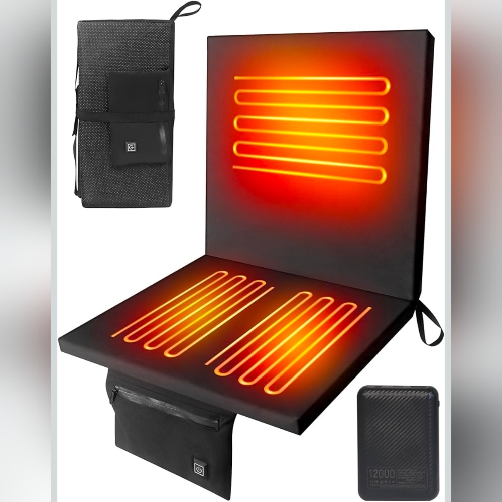 NIB Portable Heated Seat Stadium Camping with Back Support!
